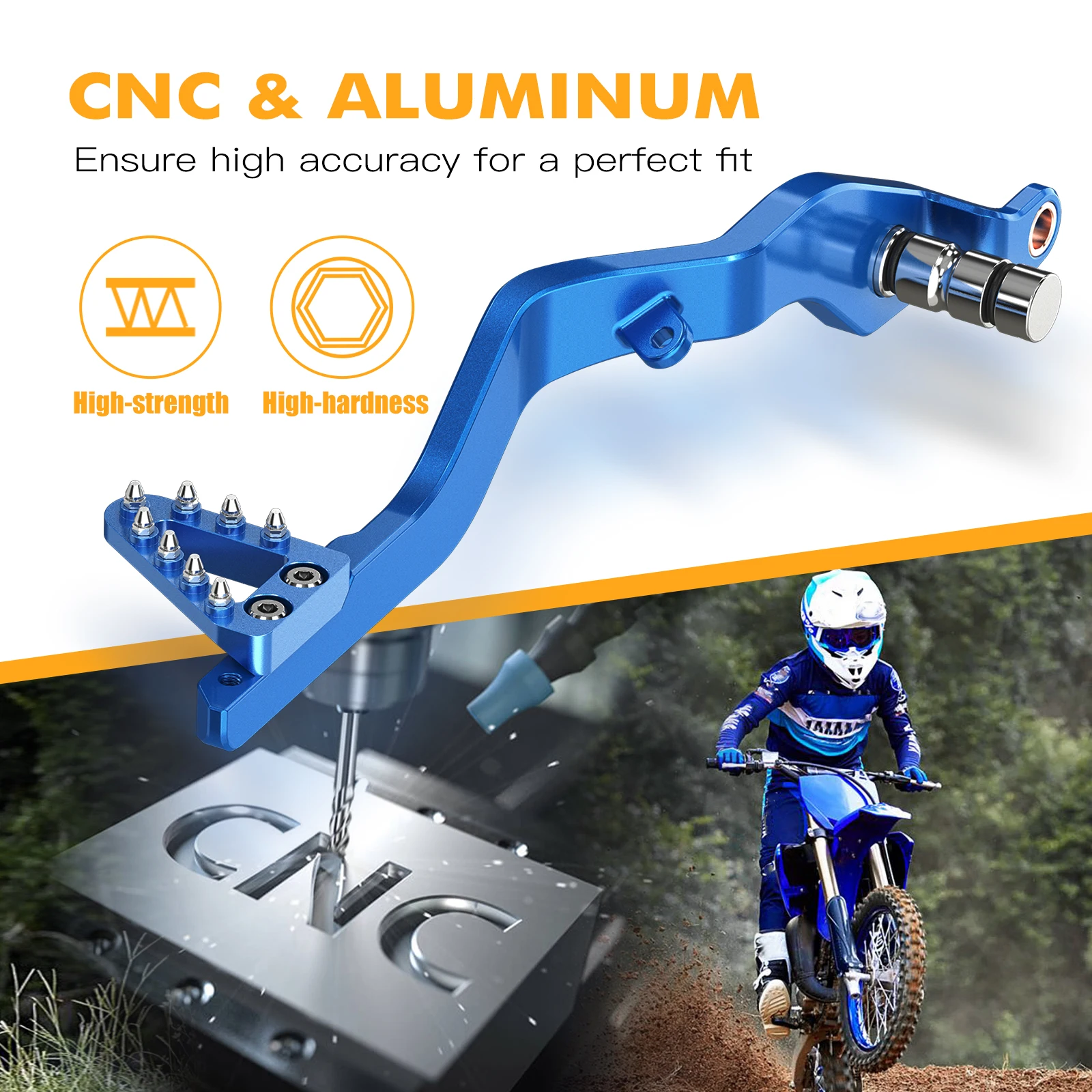 NICECNC Für Yamaha YZ85 YZ 85 2002-2018 2017 2016 2015 2014 2013 Aluminium Hinterradbremshebel & Kickstarterhebel Motorrad – Detail 3