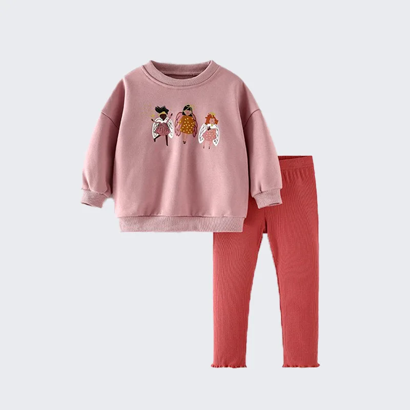 

Little buddyChildren's Set Autumn Winter New Style Small and Medium Kids Round Neck Long Sleeve Elastic Waist Pants
