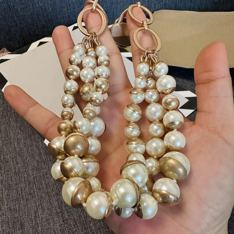 Elegant Multilayer Glass Pearl Choker Necklace