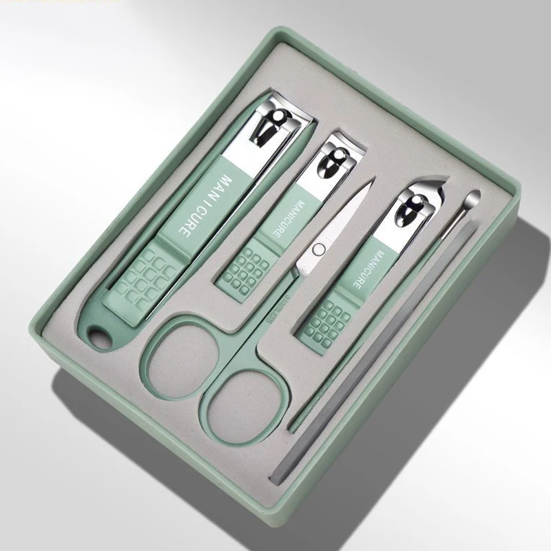 HighGrade Sharp Nail Clippers for Household  Male and Female Universal Pedicure Kit Portable Light Green Nail Art Tools Set