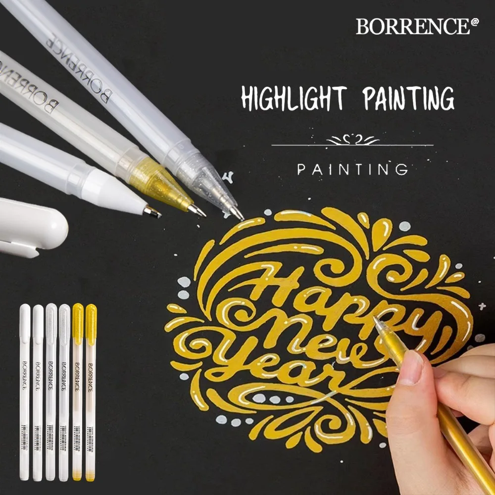 

6/8/12 шт., набор белых ручек-хайлайтеров, 0,8 мм, гелевая ручка с белыми чернилами для граффити, манги, ручная роспись, студенты, товары для рукоделия «Снова в школу»