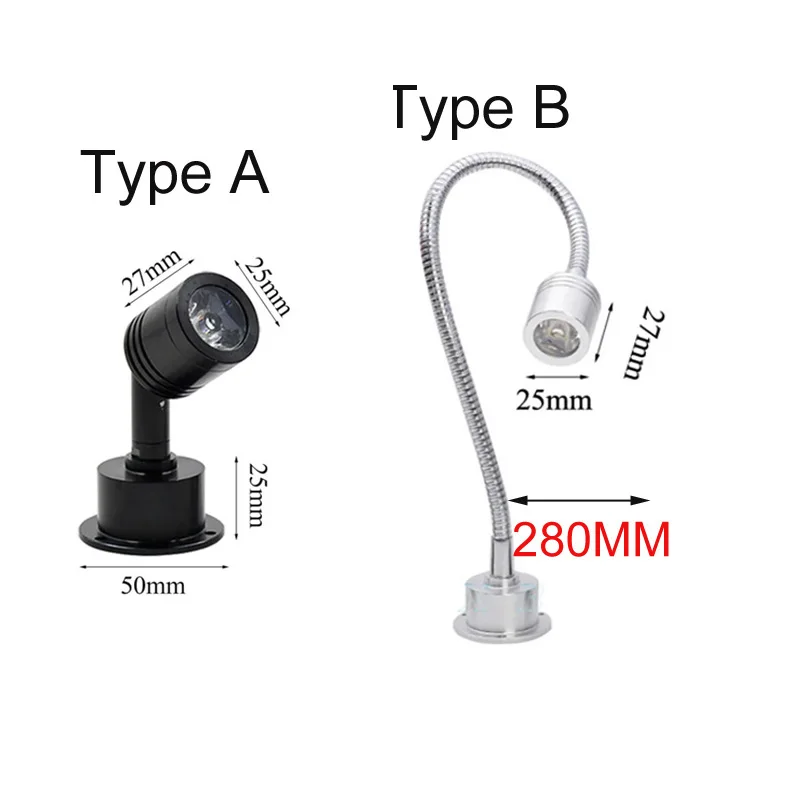 Dimmable 1W 3W LED Spotlights Mini LED Ceiling Down Lights Surface Mounted Light Bulbs for Cabinet Counter Showcase AC110V 220V