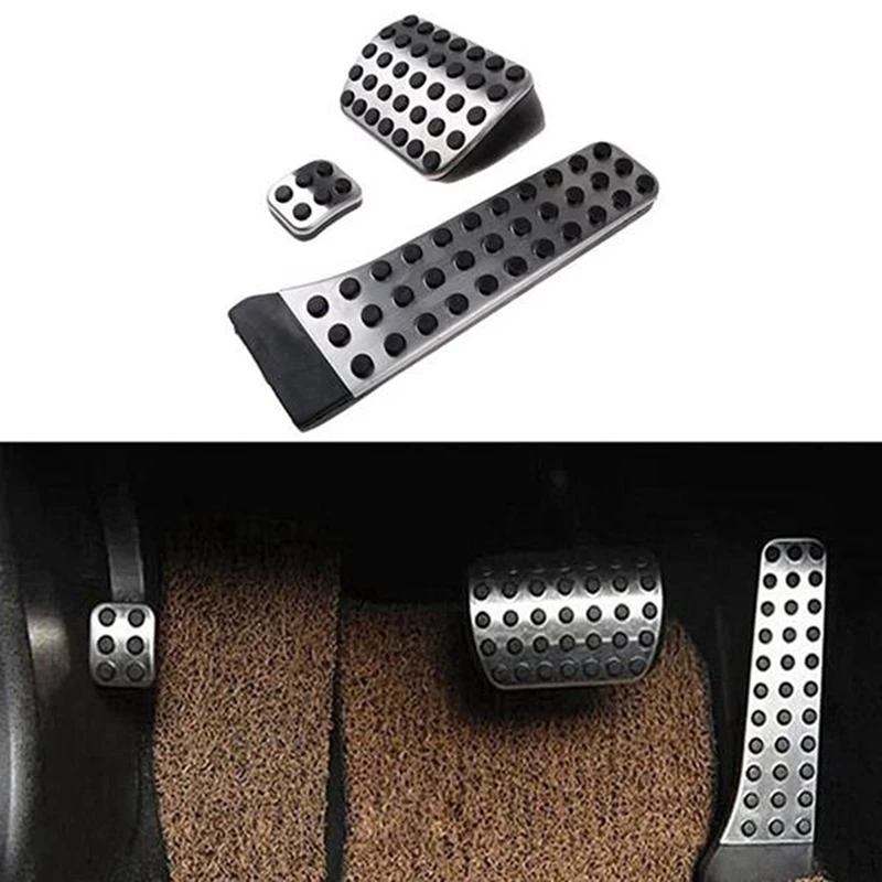 4 Set Car Accelerator Brake Foot Pedals Cover Footrest Pad Rest Pedal For Mercedes Benz C E S GLK SLK CLS Class W203 LHD-N25R