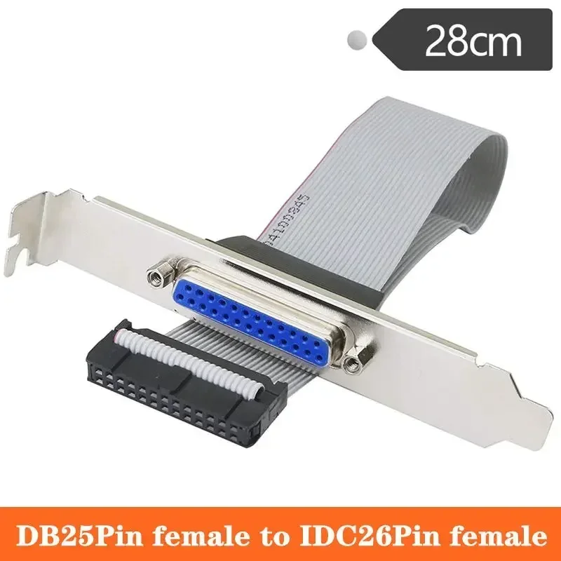 All Copper Core DB25Pin Female Head To IDC26Pin Female Head LPT Printing Port Baffle Line PCI Parallel Port Baffle Line 28cm