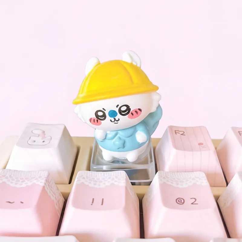 Cute Anime Chiikawa Esc Keycap for Cross Stem Mechanical Keyboard Resin Translucent 3D Character DIY Decorative Keycap Creative
