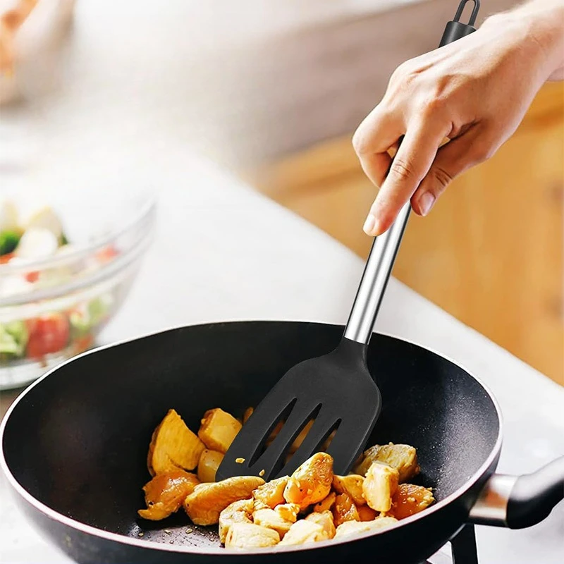 

1/2 шт., набор силиконовых лопаток, термостойкая антипригарная лопаточка для стейка, кухонная утварь, посуда, набор инструментов для приготовления пищи, набор лопаток