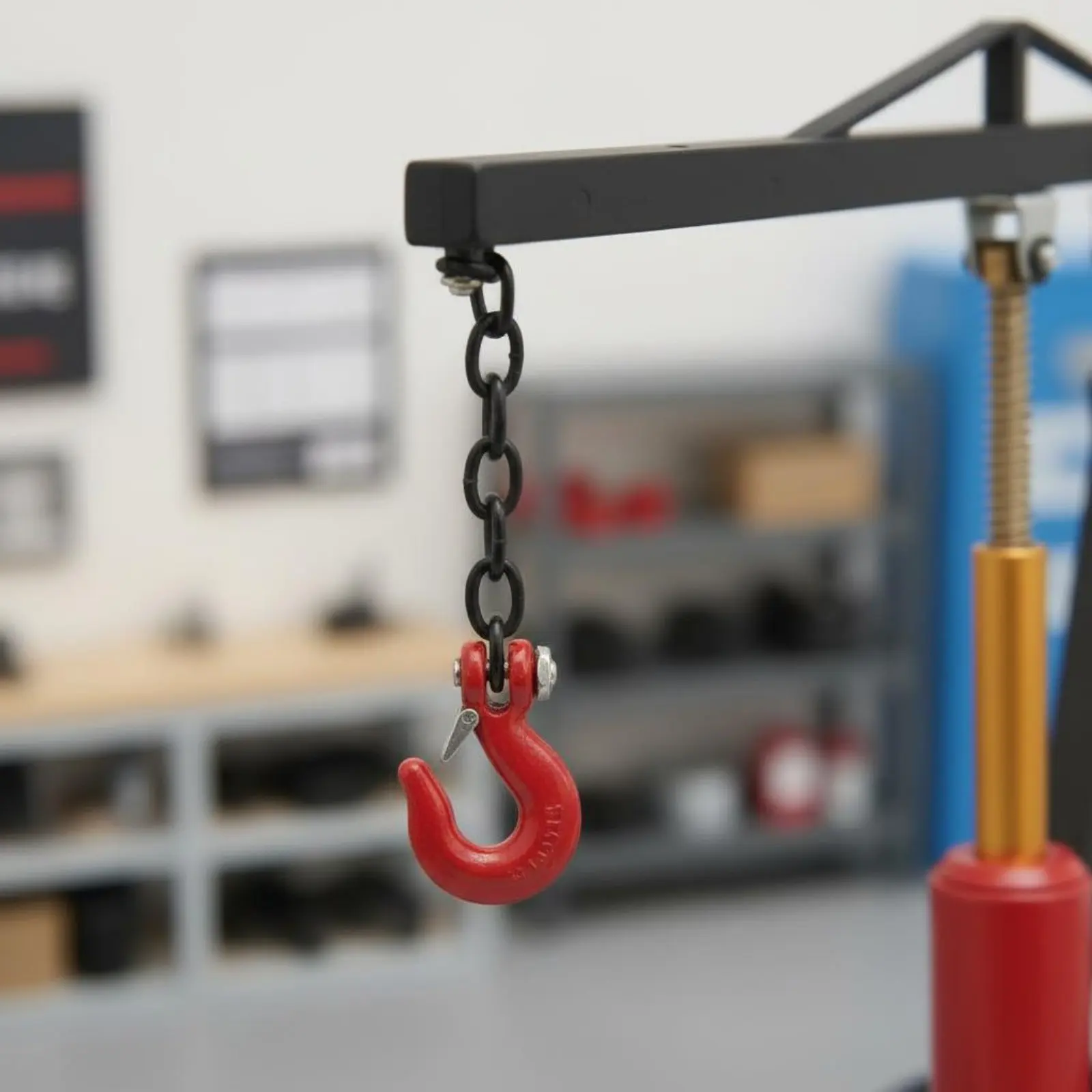 

Engine Hoist Model Detailed Miniature Engine Crane Model Miniature Scene Accessory Realistic Design Collectible Item Photo Prop