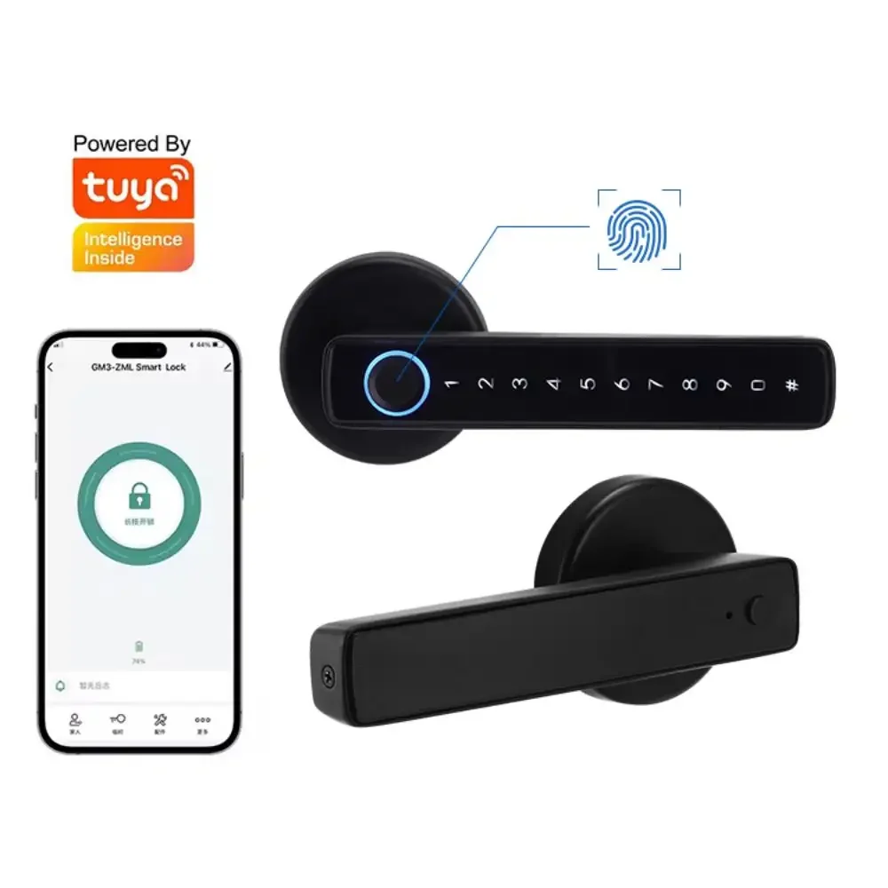 Customizable Heavy Duty Smart Lock Keyless Entry Fingerprint Password WiFi Glass Door-Cerradura Inteligente Electronic Front