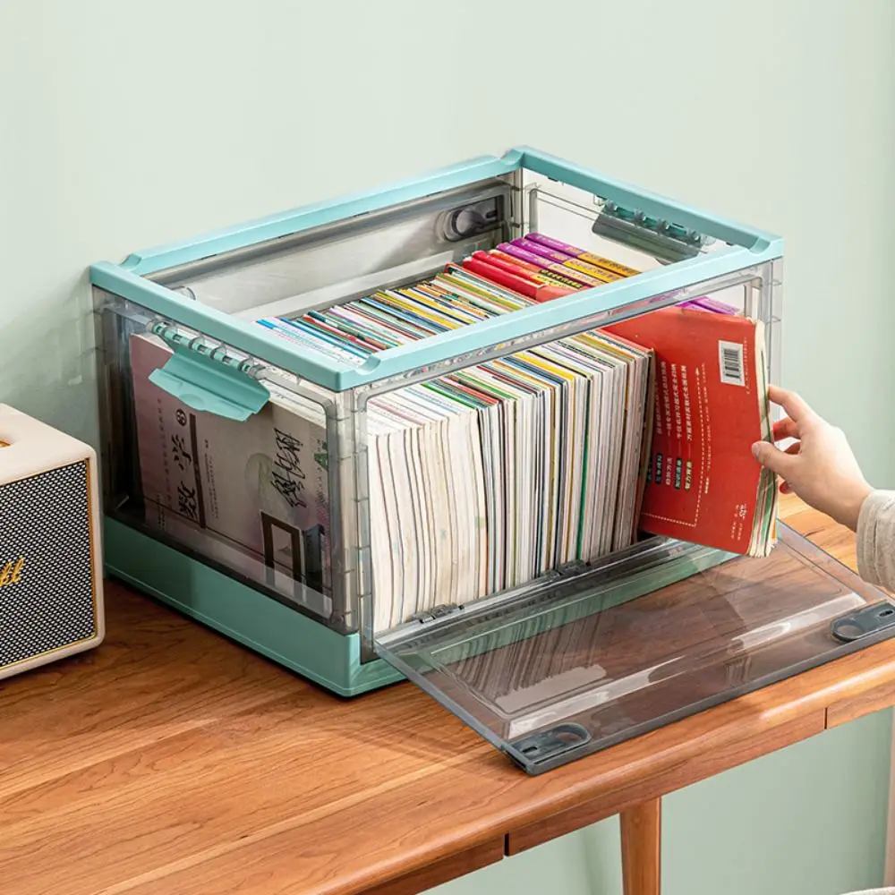 

Large Capacity Sundries Storage Box Stackable Top/Side Open Foldable Trunk Organizer Household Square Clothing Storage Basket