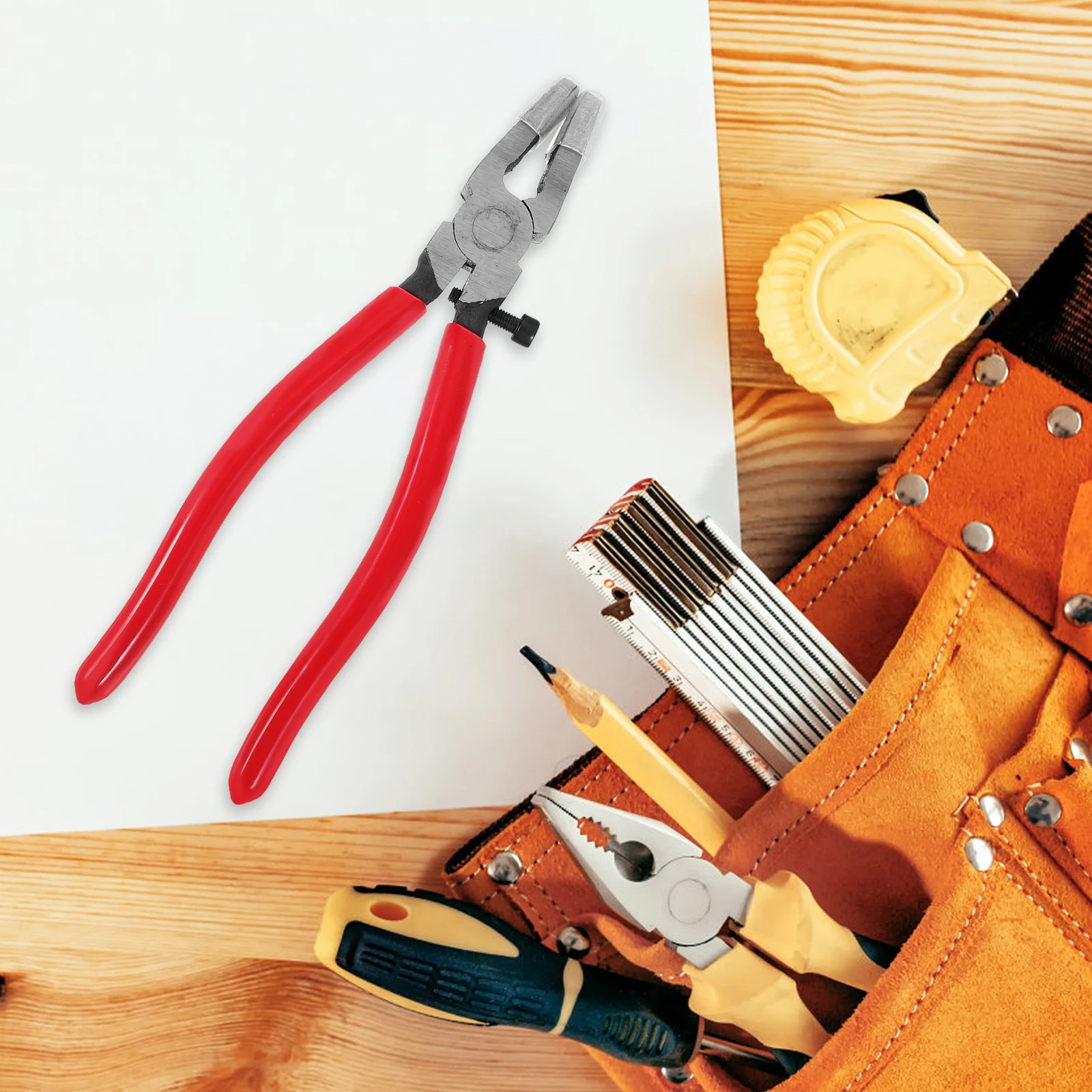 

8 Inch Glass Breaking Pliers Curved Jaw Design for Stained Glass Mosaic Fusion Cutting Process Precision Production Stable