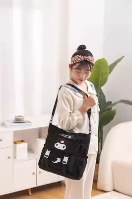 Kuromi-Bolso de hombro con asa superior para niño, bolsa de mano de dibujos animados, informal, de almacenamiento, R8854