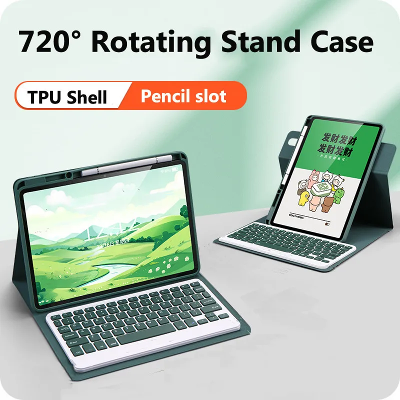 720° Rotation Keyboard Case for IPad 11th Gen A16 10.2 5 6 7 8 9th 10th Gen Air1 2 Air3 Air4 Air5 10.9 Pro 11 Air 11 TPU Shell