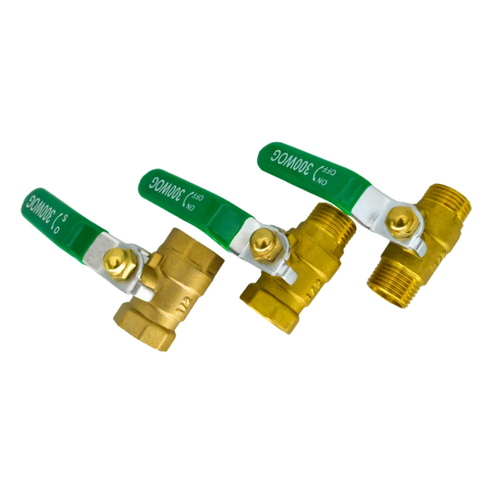 YQBS النحاس هوائي اغلاق الكرة صمام 1/4 "3/8" 1/2 "3/4" أنثى ذكر الموضوع اتجاهين وصلة أنابيب موصل مقرنة محول #1