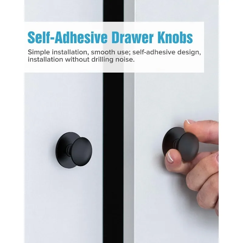 GOODSHENG Self-Stick Hardware Kitchen Cabinet Handles, No-Punch Peel and Stick Drawer Knobs