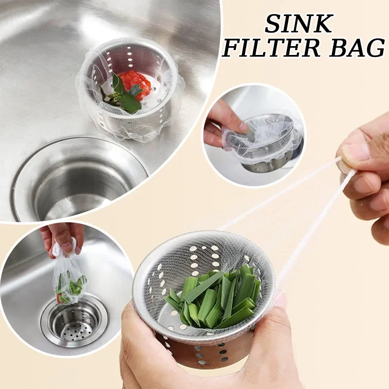 Einweg Waschbecken Filter Mesh Taschen Anti-blocking Müll Tasche Netze Einweg Boden Ablauf Mesh Tasche Küche Zubehör VIE LENTE