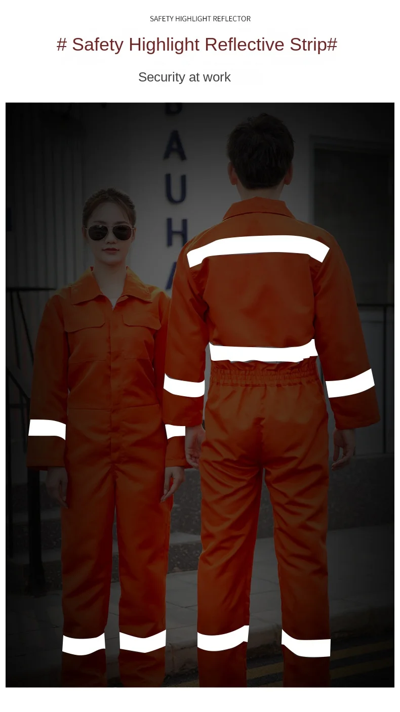 Cotton Overalls Wear and Dirt Resistant Long Sleeve Reflective Strip Labor Protection Clothing Engineering Clothing Work Clothes