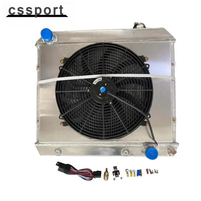 

3 Row Radiator and Fan Shroud For 5.4L 6.6L V8 Engines Compatible with Oldsmobile Cutlass Chevy Truck