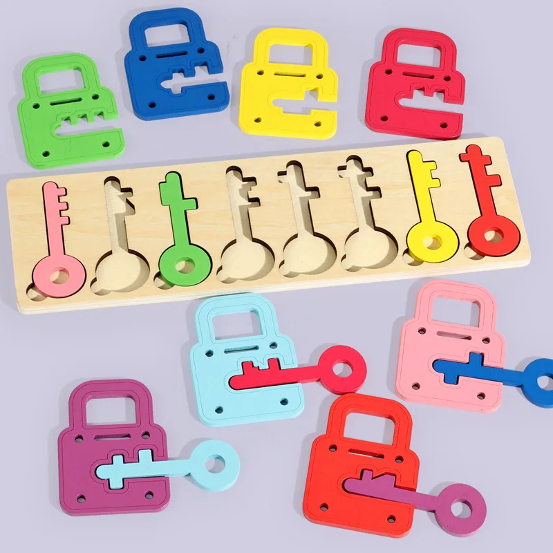 Montessori Small Lock Unlock Matching Teaching Aid Early Education Teaching Aid Game Training