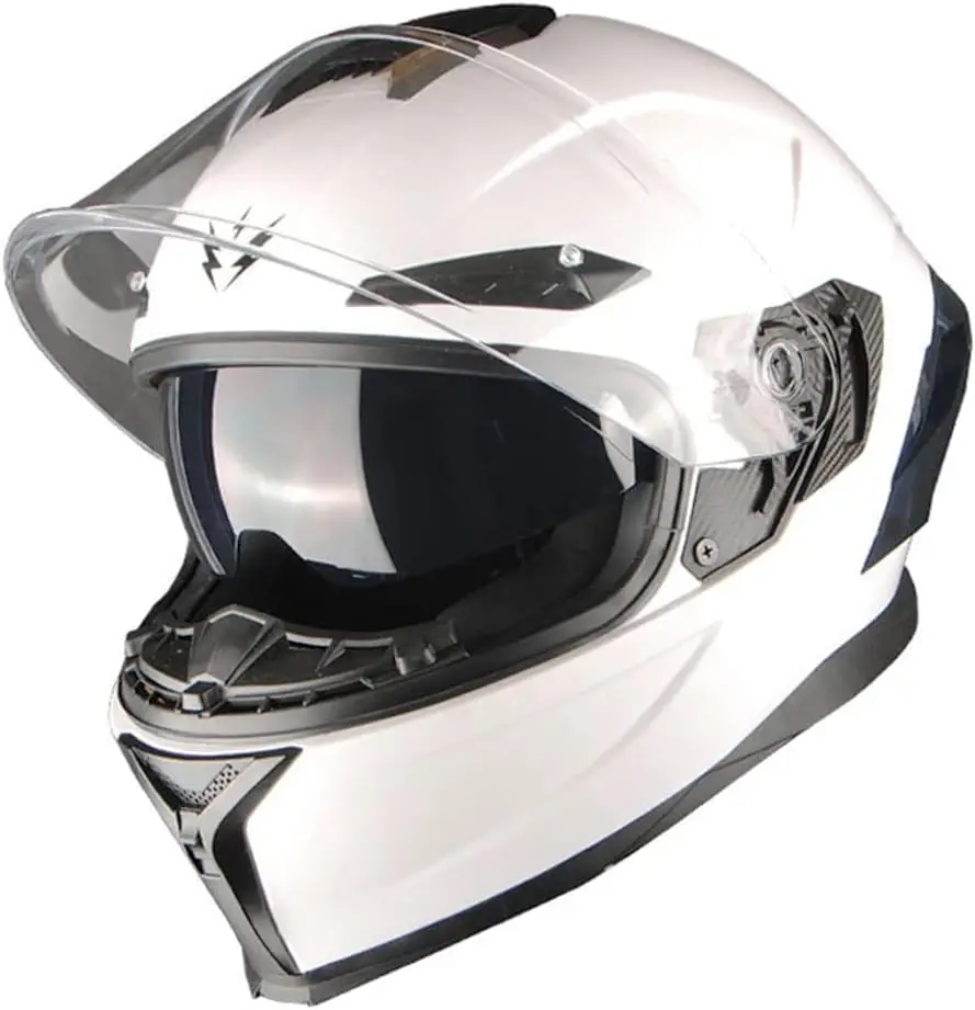 Casco de cara completa para motocicleta, Visor interior ahumado, doble visera, escudo solar, HJAH15