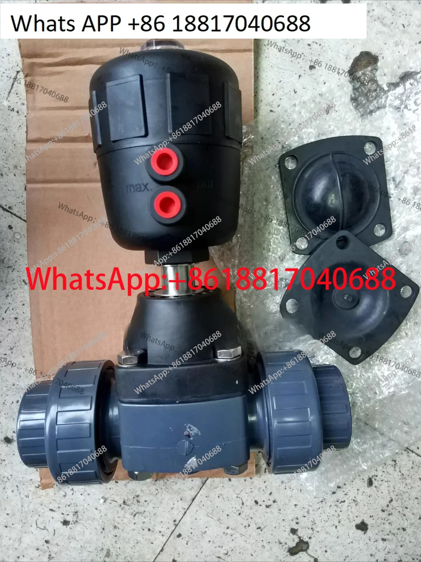 

UPVC plastic material double-by-wire pneumatic diaphragm valve 25 caliber pipe outer diameter 32