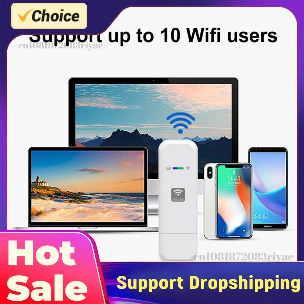Portable WiFi LTE USB 4G Modem 150Mbps Wireless Network Adapter with SIM Card Slot European Version for Outdoor Travel