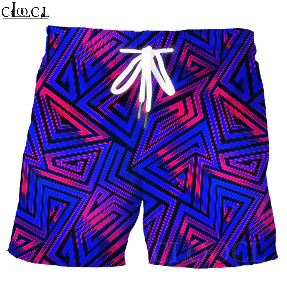 CLOOCL Men's Beach Shorts Harajuku Geometry 3D Print Shorts Sport Hip Hop Sweatpants Fashion Summer Pockets Shorts