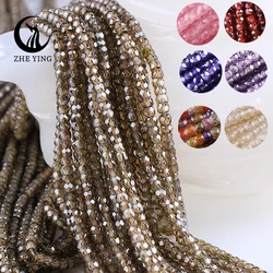 Zhe Ying AAA 2x3mm Naturalne koraliki z cyrkoniami Mocha Brown Loose Beads Gemstone Fasetowane koraliki z cyrkoniami do tworzenia biżuterii Akcesoria do majsterkowania