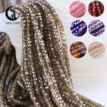 Zhe Ying AAA 2x3mm Natural Zircon Beads Mocha Brown Loose Beads Gemstone Faceted Zircon Beads for Jewelry Making Diy Accessories