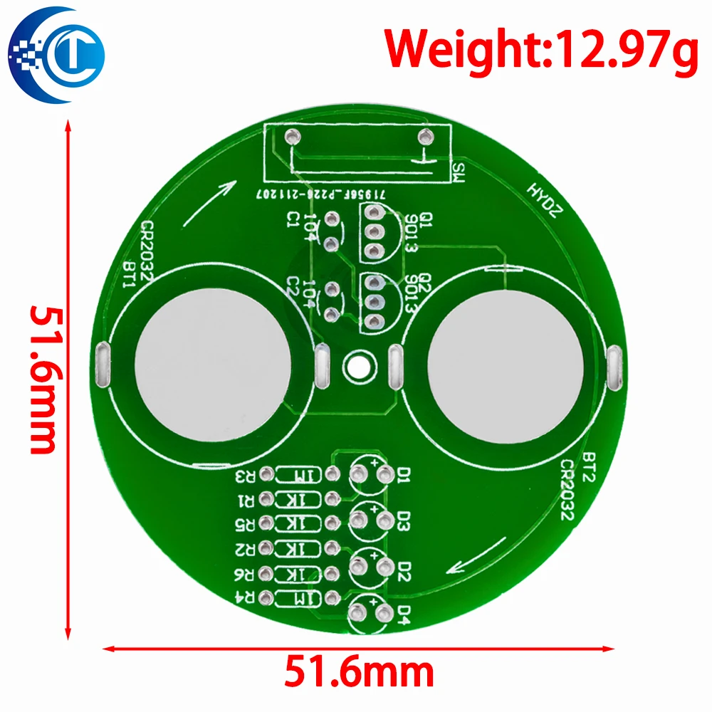 Комплект вращающихся фонарей со светодиодным гироскопом своими руками: проект электронной пайки — встроенные компоненты (за аккумулятором)