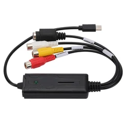 Adaptador de placa de captura de vídeo de áudio tipo C USB C para conversor de captura de vídeo RCA para TV DVD Dispositivo de captura VHS 4.1