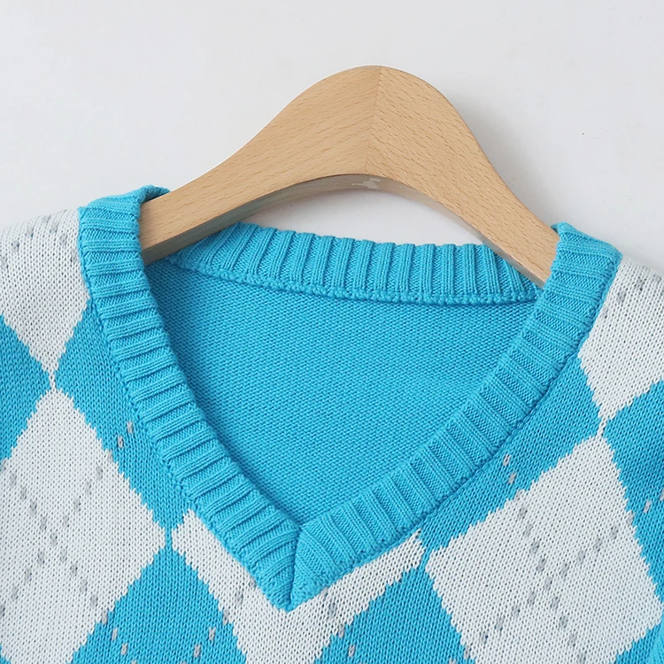 Faionable Diamond Sweater Long Sve V-Ne Slim Fit Spring New Women's Clothing Versatile Sli Body a Top