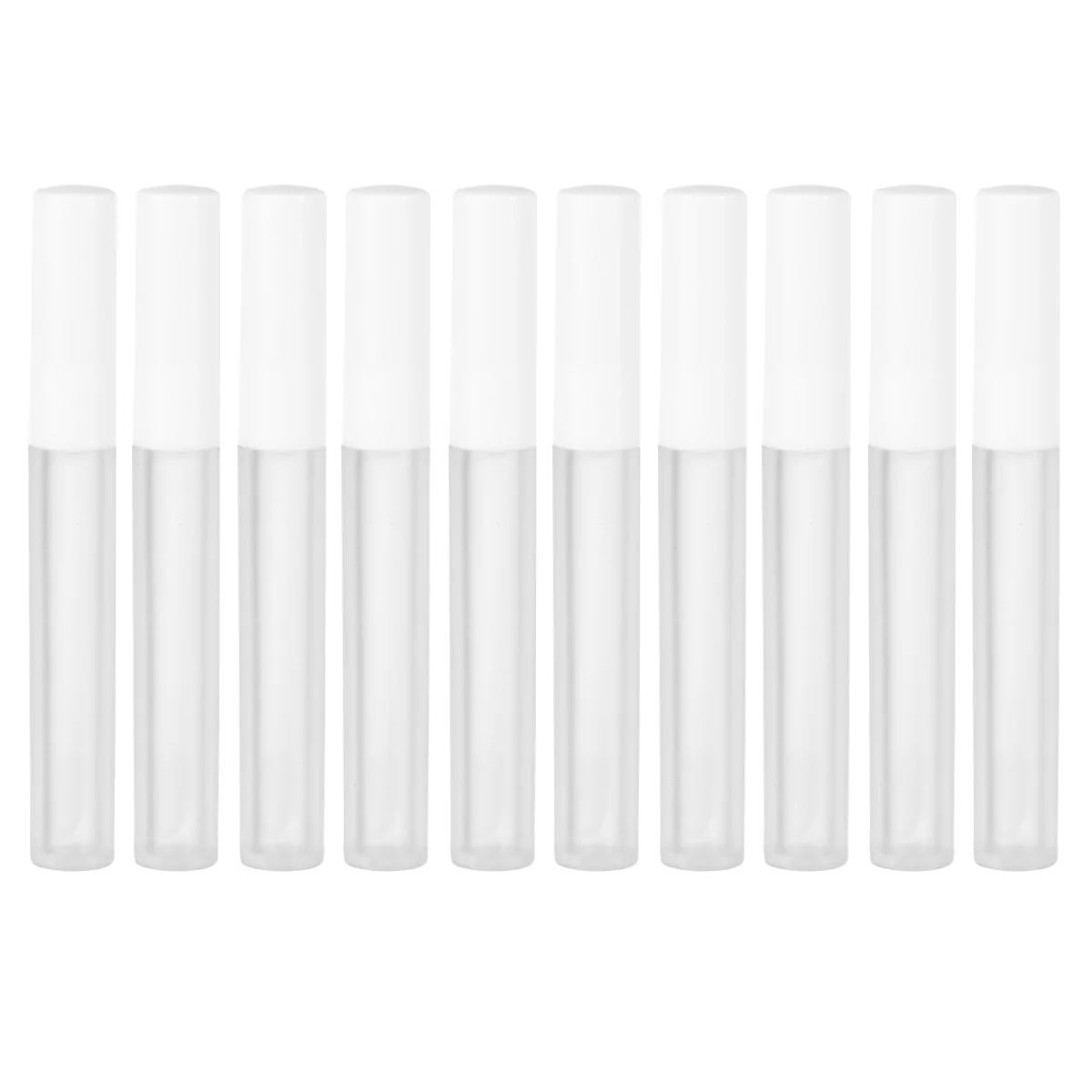10Pcs Lip Glaze Subpackaging Bottle Premium Material Durable Safe Translucent Travel Tube White Lid Lip Tube