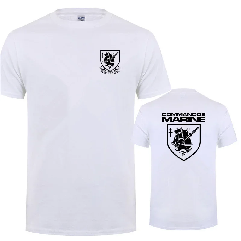 French Special Operation Forces Commandos Marine T Shirt polyester breathable top for sports, easy to maintain clothes Eur size