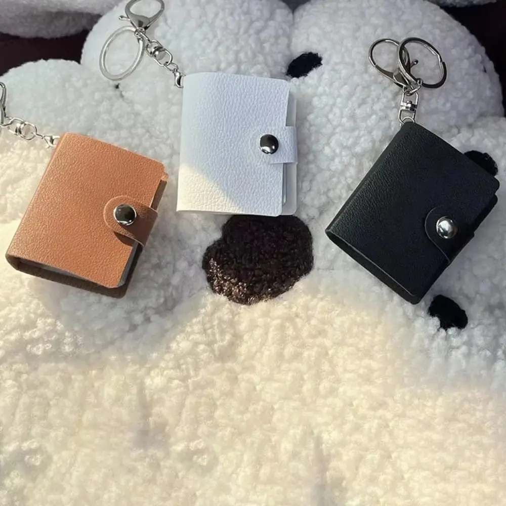 PVC 2 Inch Mini Photo Album Backpack Keyring DIY Wallet Photo Album Keychain Small Album Pendant Photo Card Holder Bag Charm