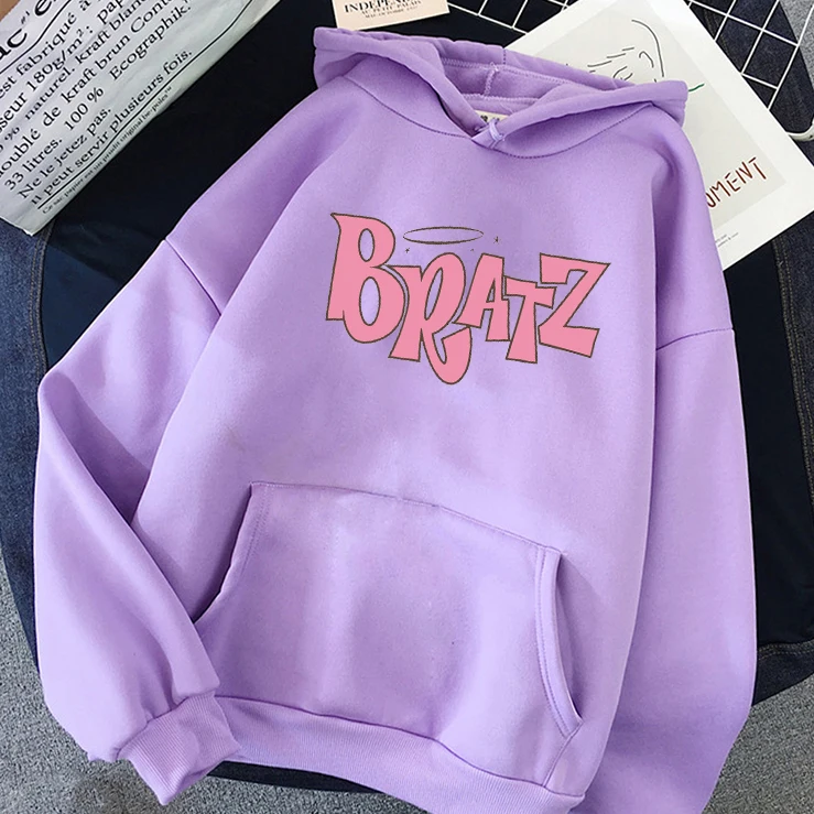 Bratz Letter print hoodie Autumn winter Sweatshirt unisex men and Women\'s Casual student Fashion Hooded Sweatshirt Long Sleeve