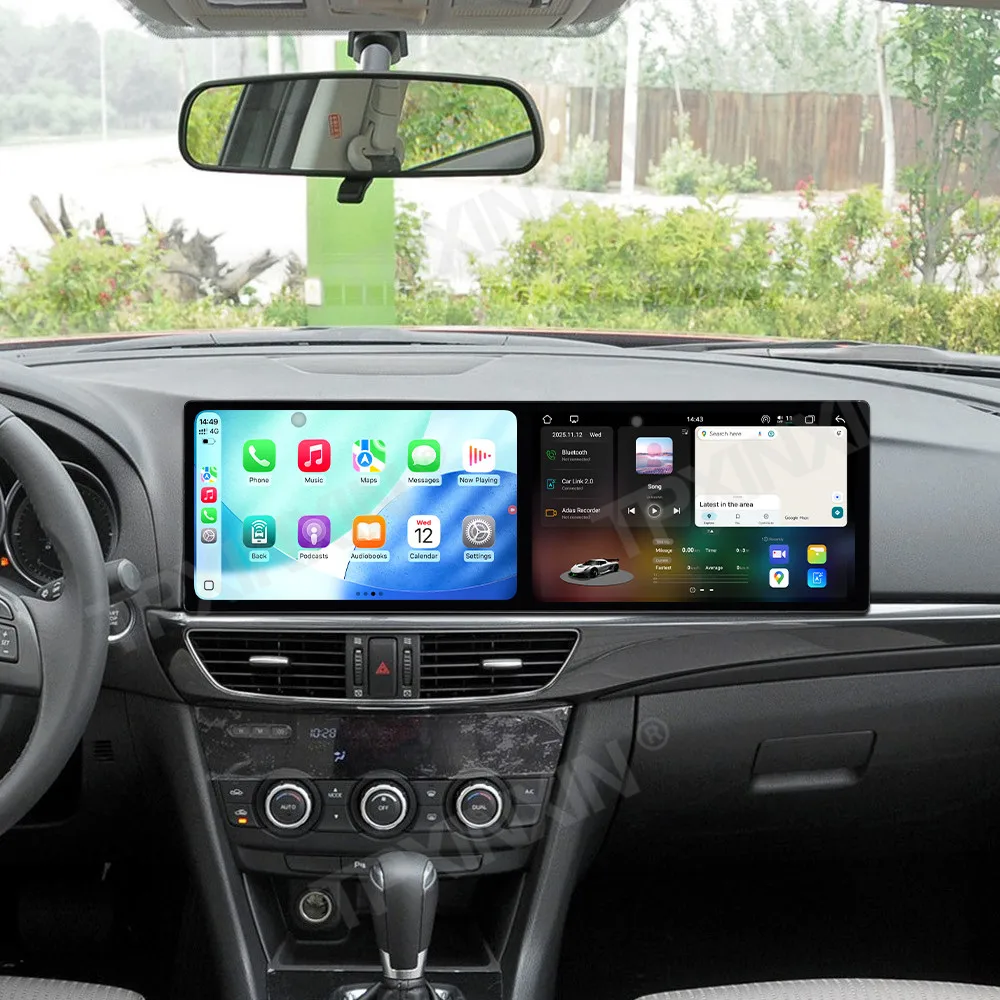 

Автомобильный радиоприемник с двойным экраном для Mazda Atenza 2014-2016, CarPlay, Android 15, HD-экран, мультимедийный плеер, GPS-навигация, стерео головное устройство