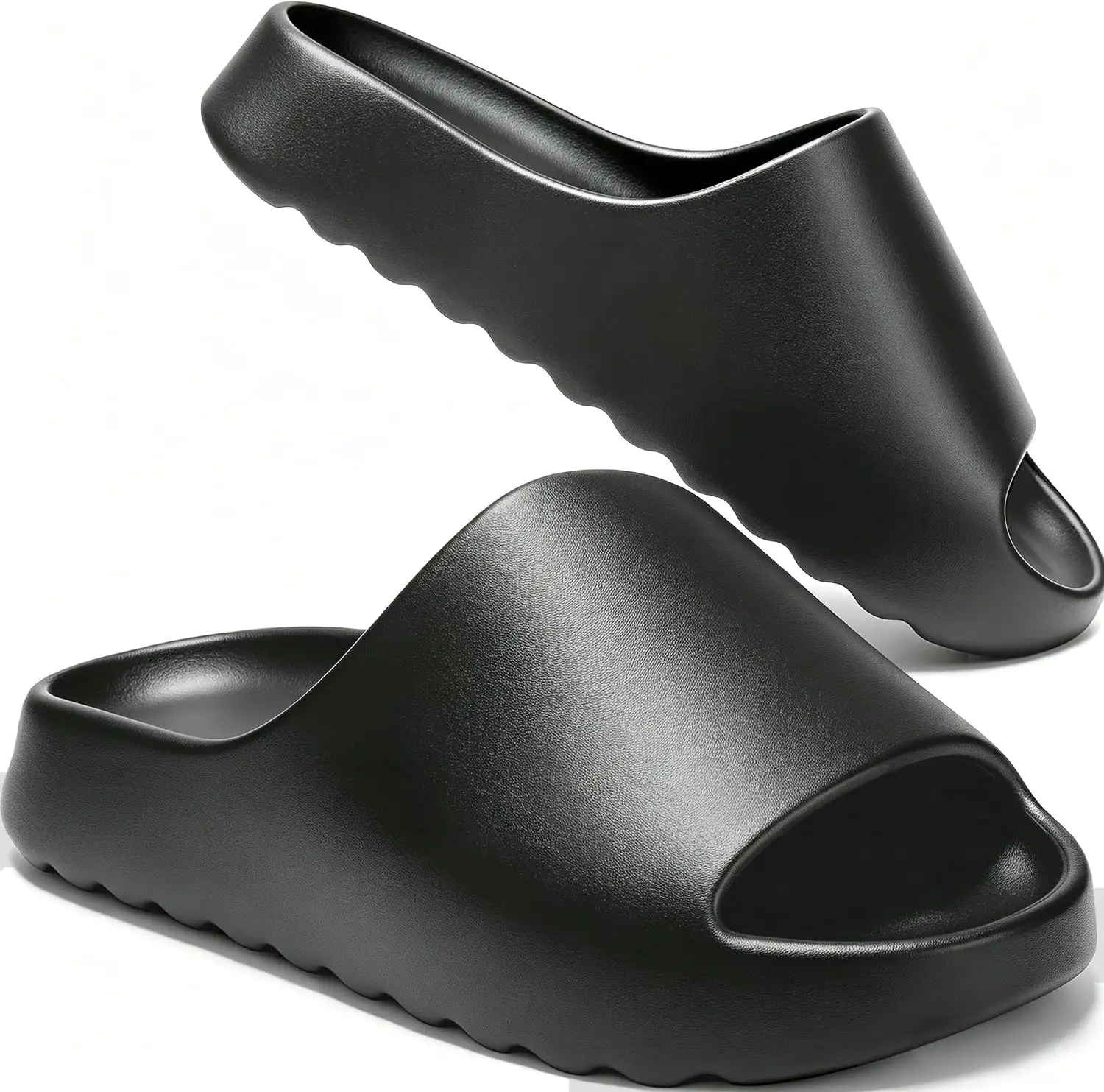 Cloud Slides for Women, Platform Slides Slippers Men, EVA Non-Slip Quick Drying Soft Lightweight Sandals, Thick Sole Open Toe Slides, Shower Shoes for Indoor Outdoor