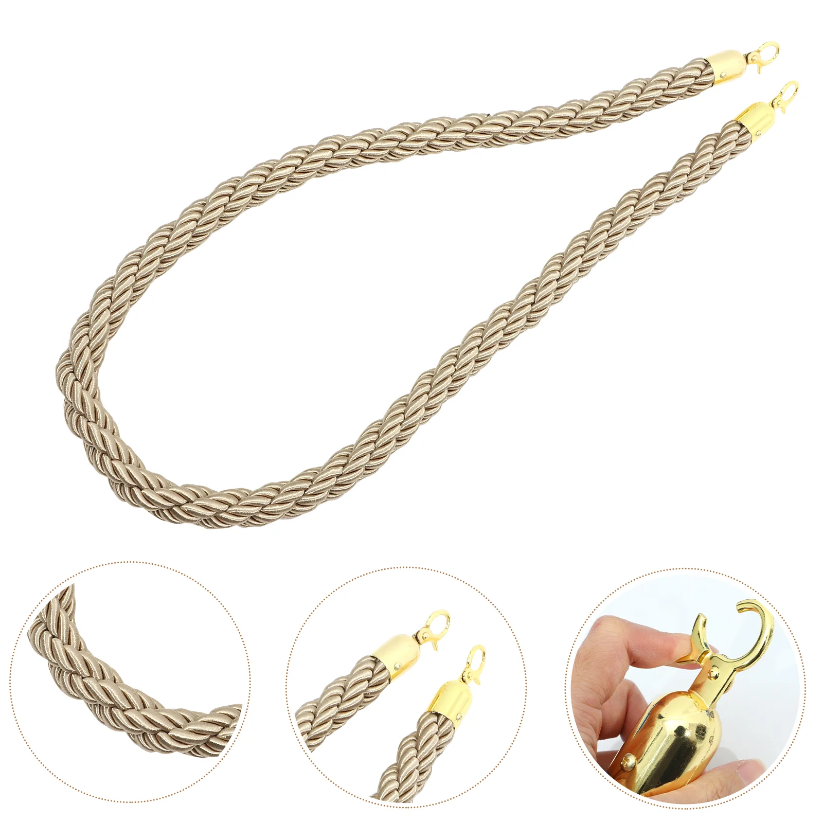 

Stanchion Rope Crowd Control Rope Queue Barrier Rope Cordon Lanyard Guard Bar Lanyard Small Metal Decorative Reusable Rope