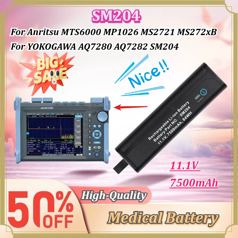 For Anritsu MTS6000 MP1026 MS2721 MS272xB MT821xE MT8222A For YOKOGAWA AQ7280 AQ7282 SM204 11.1V 7500mAh Rechargeable Battery