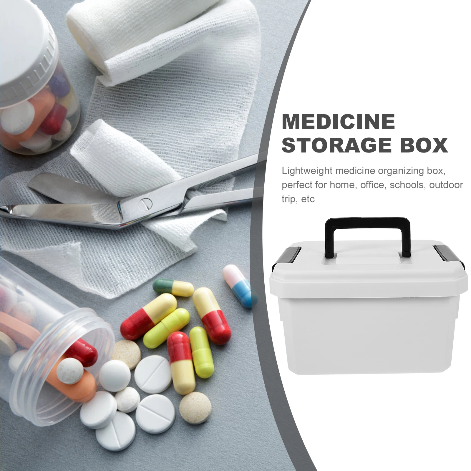 منظم تخزين الإسعافات الأولية خفيف الوزن محمول بطبقة مزدوجة للمنزل والمكتب وخزانة الأدوية والسفر والاستخدام في الهواء الطلق