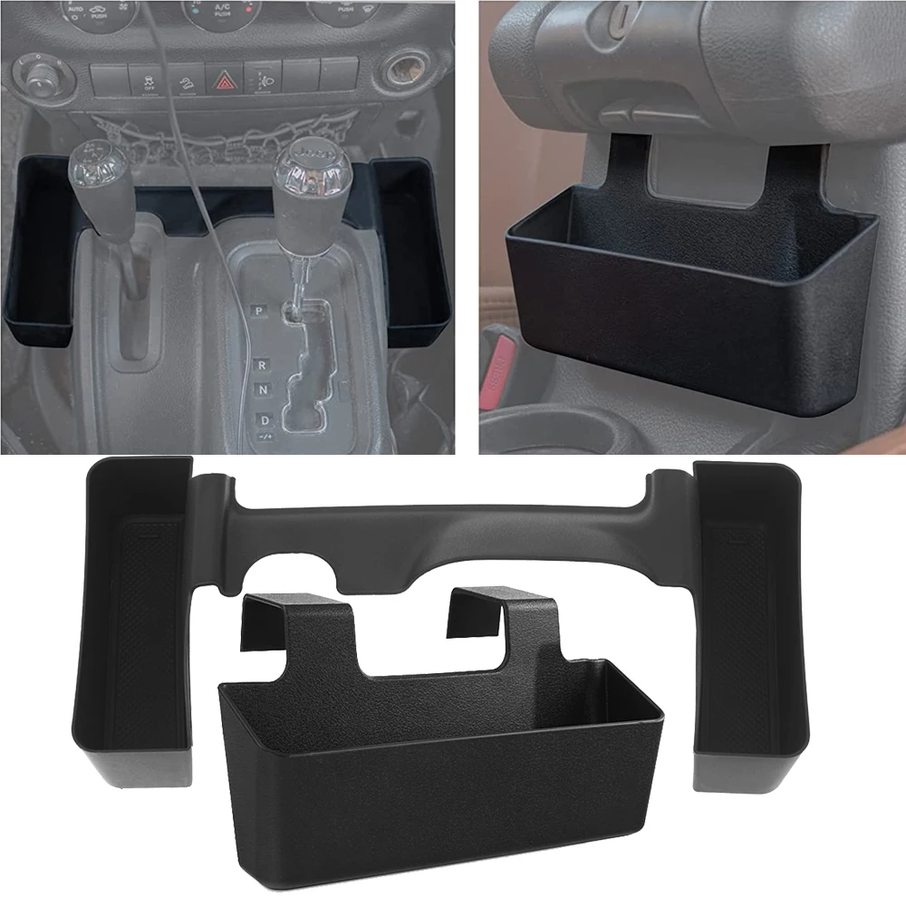 

Car Gear Shift Storage Box Armrest Organizer Tray Phone Holder for Jeep Wrangler JK 2011-2017 Stowing Tidying Interior Accessory