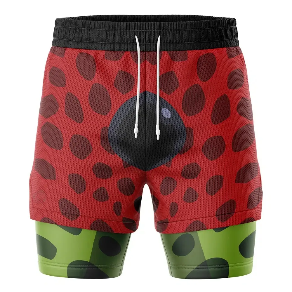 

2026 Summer Dragon Ball Cell Max 2-in-1 Double Layer Gym Shorts, Oversized Men's Fitness Retro Unisex Athletic Shorts Y2k