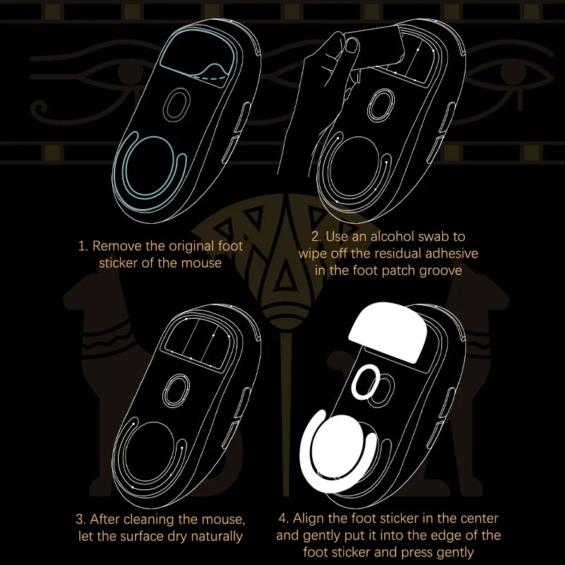 1Pack Glass Mouse Skates Glide Feet Pads Mouse Feet Sticker For G Pro X Superlight Rounded Curved Edges