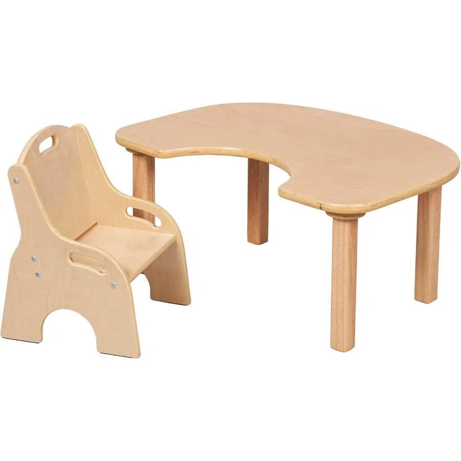 ECR4 Little Learner Table and Chair Set Furniture for Preschool Learning Centers Natural Finish Educational Dining Table and St