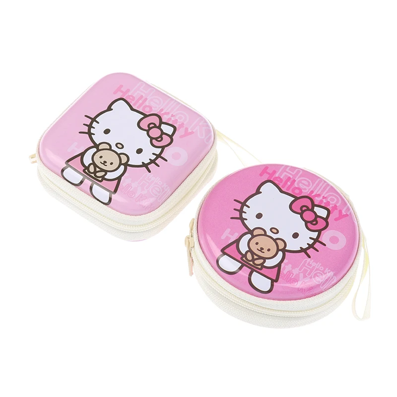 Sanrio Olá Kitty Coin Purse, Gato dos desenhos animados KT, Bluetooth Headset Bag, Kawaii Moda Charme, Armazenamento Cabo de Dados, Presentes bonitos, 1Pc