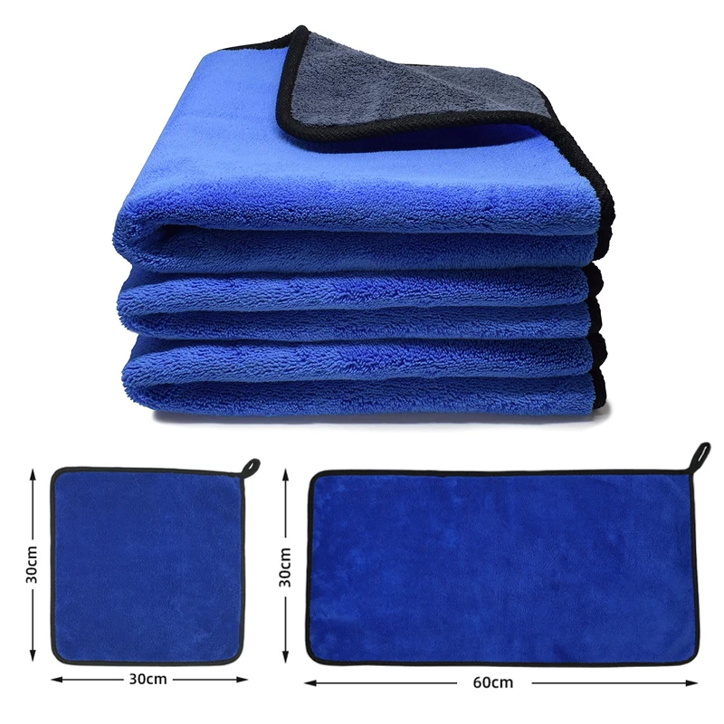 2pcs Extra Soft Car Wash Microfiber Towel Cleaning Drying Cloth Car Washing and Detailing Towels 400/500 GSM 2 Size