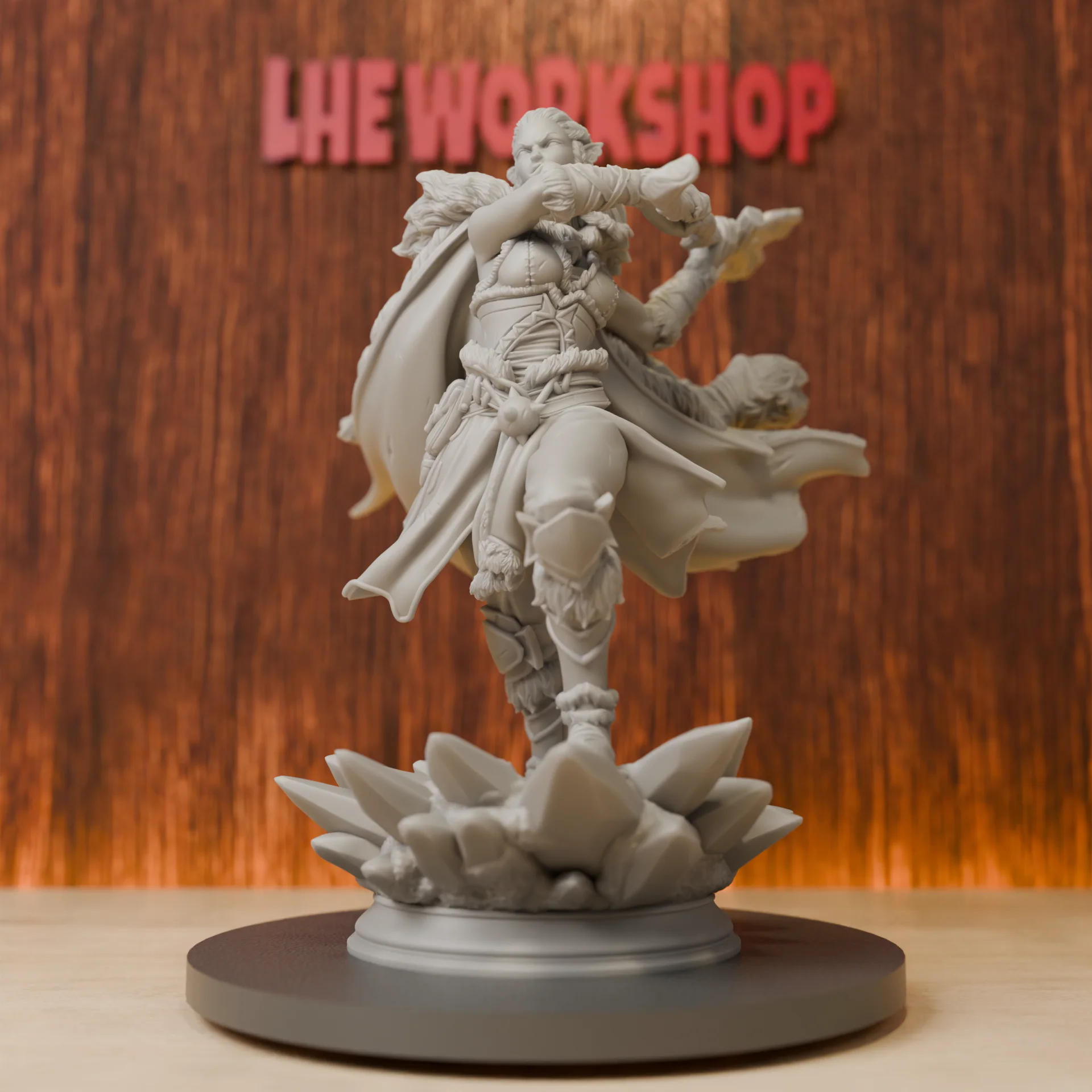 Female Goliath Barbarian Miniatures | 28mm-75mm | Resin 3D Printed DND Pathfinder Mini | Unpainted Grey
