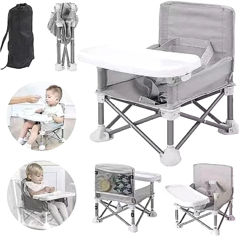 Aluminium Alloy Foldable Portable Compact Baby Chair With Safe Belt For Indoor Outdoor Use Easy Travel For Camping Picnics