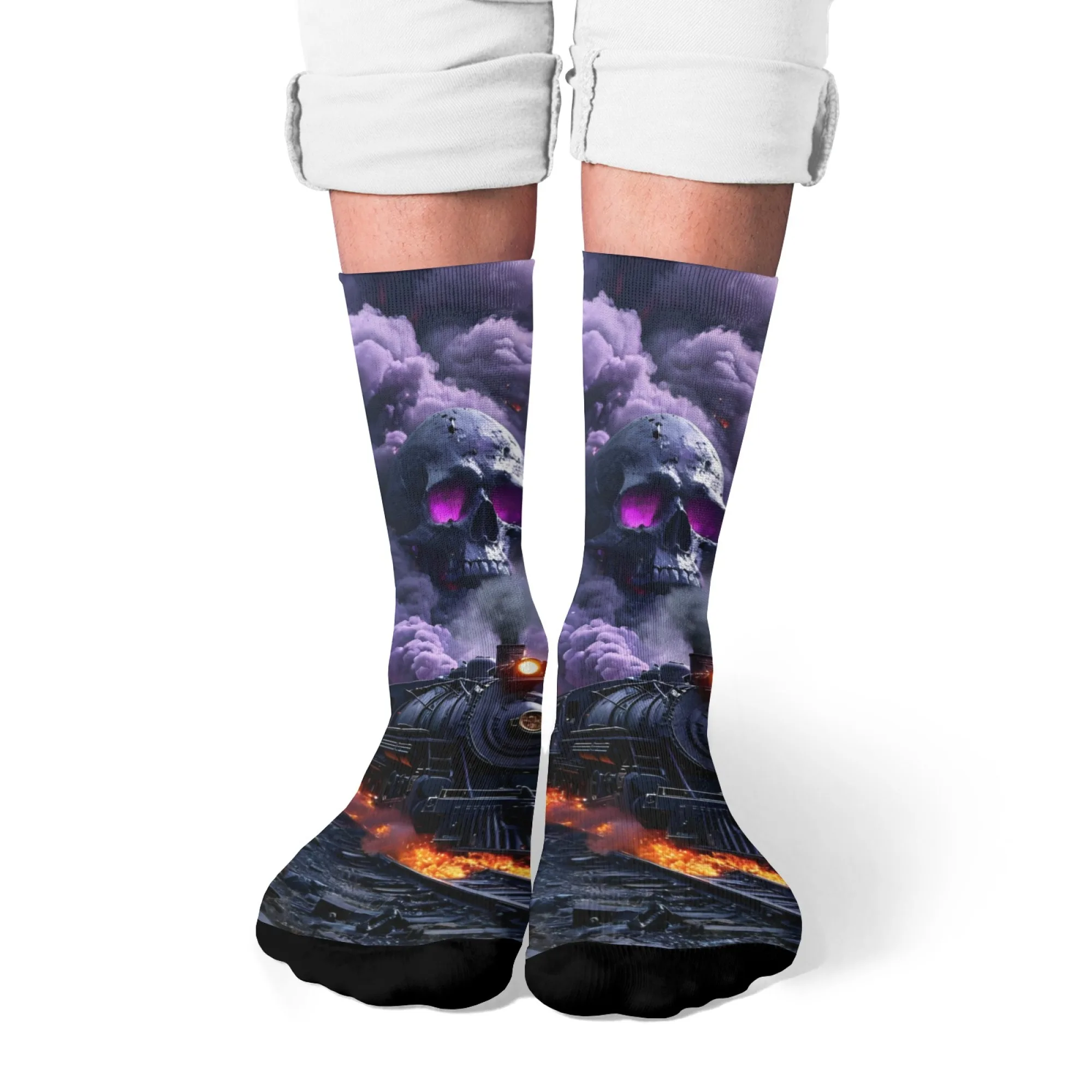 Neuheit Schädel Zug männer Socken Bequeme Atmungsaktive Nicht-slip Casual Socken Harajuku Straße Hip-Hop Crew Socken party Spaß Geschenk