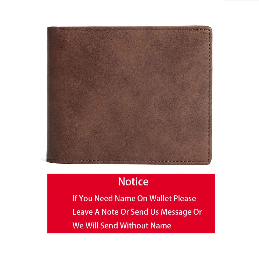 Men's Customized Vintage Wallet PU Wallet Customized Photo LOGO Name Mens Vintage Bifold Wallet-Gift For Him